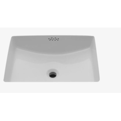 Specialty Products Waterworks: 22-1/4'' x 16-3/8'' x 7-1/2'' drop in or undermount rectangular curved lavatory sink single glazed brightwhite